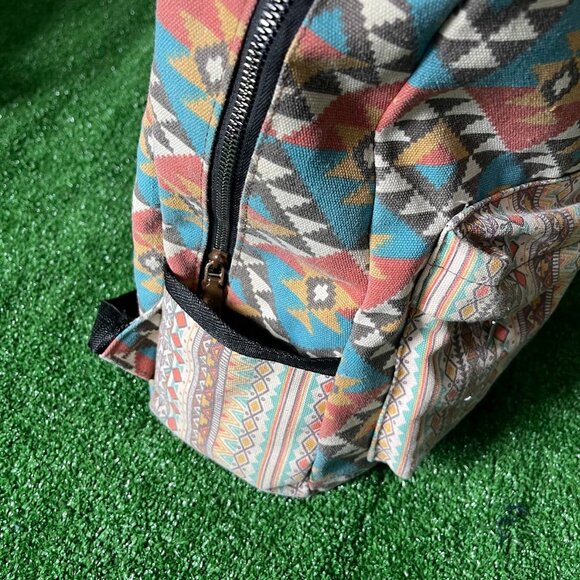 Aeropostale Geometric Pattern Bohemian Style Pockets Medium Backpack Bookbag - Picture 12 of 15